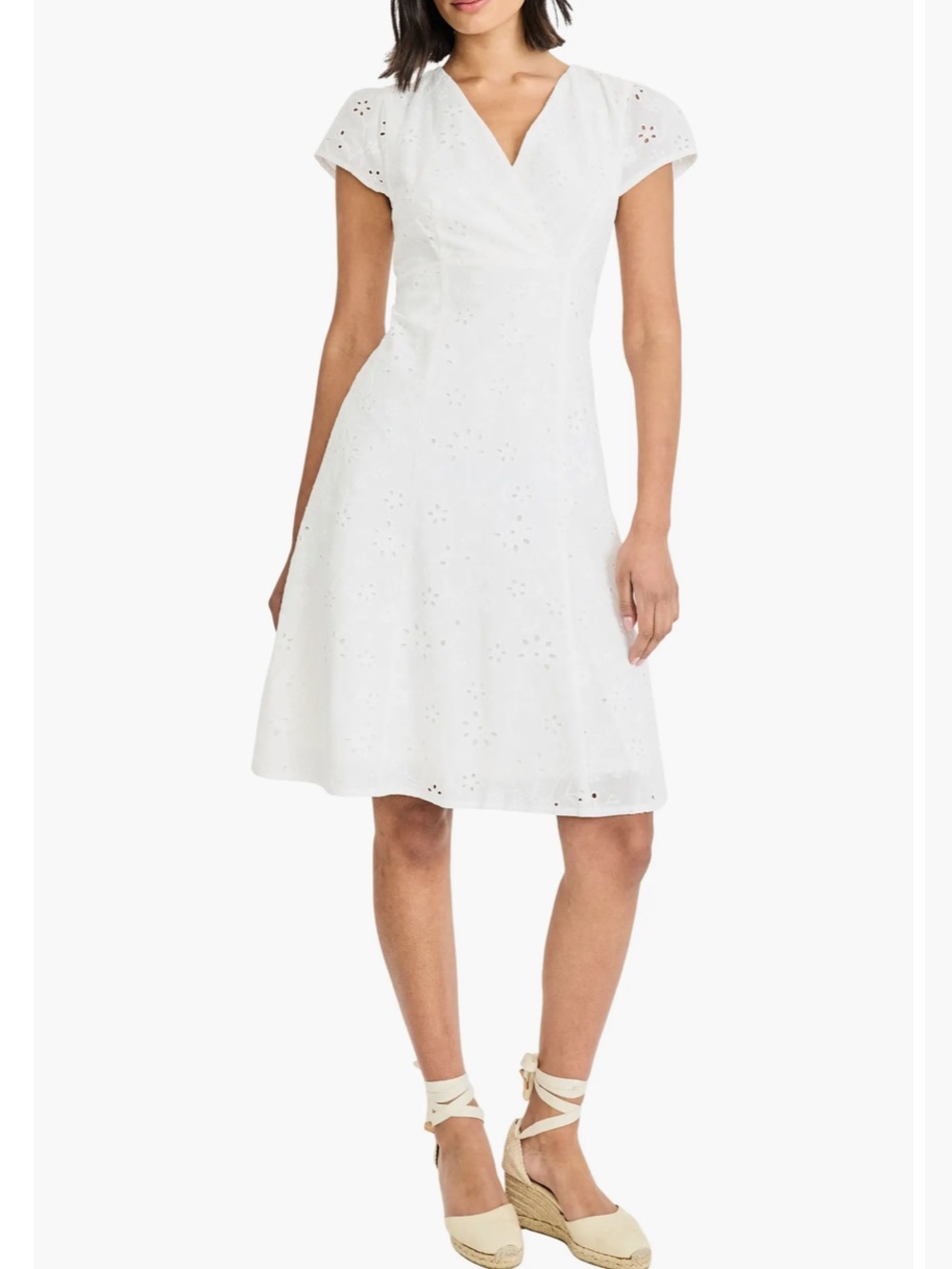 Maggy London Cap Sleeve Ivory Eyelet Minidress